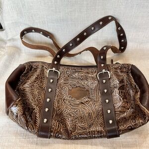 Harley-Davidson Brown Leather Shoulder Bag Vintage